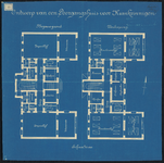 1897-14 Tekening van een ontwerp van een doorgangshuis voor krankzinnigen.