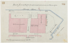 1897-140 Calque op linnen van door de firma v.d. Bergh te huur gevraagde grond aan de Nassaukade.