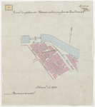 1897-17 Calque op linnen van een riool tussen de Noordmolenwerf en de Doelstraat.