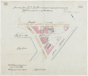1897-234 Calque op linnen van door de heer H.J. Roeffen te koop gevraagde grond aan de Hilledwarsstraat en de Parallelweg.