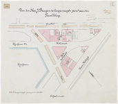 1897-265 Kaart met aanduiding van door de heer J. Breugem te koop gevraagde grond aan de Parallelweg. Calque op linnen.