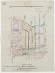 1897-27 Kaart met aanduiding van de stratenaanleg bij de Zaagmolenstraat. Calque op linnen.