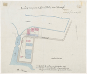 1897-271 Situatiekaart met aanduiding van de aankoop van grond van de heer C. Bok aan de Oost Kousdijk, met nummering ...