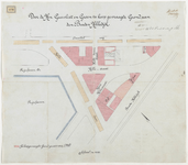 1897-276 Kaart met aanduiding van door de heren Geervliet en Groen te koop gevraagde grond aan de Brede Hilledijk. ...