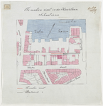 1897-301 Kaart met aanduiding van een te maken riool in de Houtlaan. Calque op linnen.