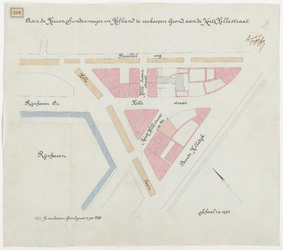 1897-309 Calque op linnen van aan de heren Sundermeijer en Hofland te verkopen grond aan de Korte Hillestraat.
