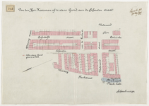 1897-313 Calque op linnen van door de heer Kooreman af te stane grond aan de Schoutenstraat.