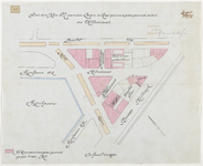 1897-327 Situatietekening van door de heer N. van der Laan te koop gevraagde grond aan de Hillestraat. Calque op linnen.