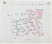 1897-328 Situatietekening van door de heer C. de Jong te dempen sloot nabij de Stolkstraat. Calque op linnen.