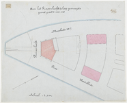 1897-333 Calque op linnen van aan het Prinsenhoofd te koop gevraagden grond groot ± 1025 M2.