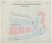 1897-347 Calque op linnen van een te herbouwen kaaimuur aan de Westerhaven, zuidzijde.