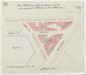 1897-361 Kaart met aanduiding van de door de heren A. Luijendijk en A. Moerman te koop gevraagde grond aan de ...