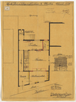 1897-40 Tekening van een Hulp-, Post- en Telegraafkantoor te Charlois, met plattegrond en schets. Calque op linnen.
