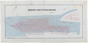 1898-117 Plattegrond van de te baggeren rivierbodem langs de Wilhelminakade.