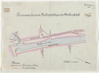 1898-121 Plattegrond van een te verzwaren buis voor de drinkwaterleiding in de Mathenesserdijk.