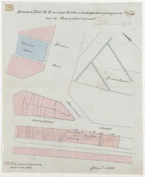 1898-123 Plattegrond van door de heer A. C. van de Akker te koop gevraagde grond aan de Oranjeboomstraat.
