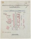 1898-139 Plattegrond met een gebouw voor het tijdelijk opnemen van patiënten aan de Nassaukade.