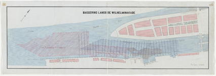 1898-148 Plattegrond met te baggeren rivierbodem langs de Wilhelminakade.