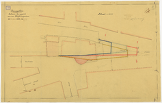 1898-170 Plattegrond met de rooilijn in de Slaakstraat.