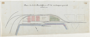 1898-184 Plattegrond van aan de H.H. Borleffs en C. te verkopen grond bij de Rijnhaven.