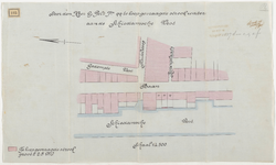 1898-185 Plattegrond van door de heer G. Pelt Jzn. q.q. te koop gevraagde strook water aan de Schiedamse Vest.