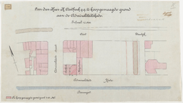 1898-186 Plattegrond van door de heer H. Oosthoek te koop gevraagde grond aan de Admiraliteitskade.