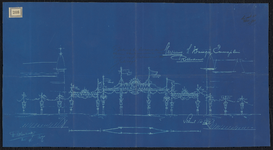 1898-208 Tekening (blauwdruk) van de versiering van het Koningin Emmaplein.