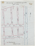 1898-217 Plattegrond met de overneming van grond van het Sint-Luciagesticht in de Nieuwe Kerkstraat.