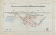 1898-225 Tekening van de wijziging in de sporenaanleg van de R.T.M. op het Handelsterrein.