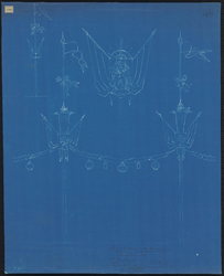 1898-236 Tekening (blauwdruk) van de ontworpen versiering van de Grote Markt.