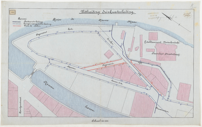 1898-262 Plattegrond van de uitbreiding van de drinkwaterleiding in de Feijenoorddijk en de Zinkerweg.