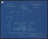 1898-277 Tekening (blauwdruk) van de Rotterdamsche suikerraffinaderij, met de gedeeltelijk te huur gevraagde grond van ...