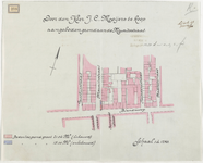 1898-278 Plattegrond van te koop aangeboden grond aan de Mauritsstraat.