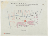 1898-286-1 Plattegrond met te koop gevraagde grond aan de Claes de Vrieselaan.
