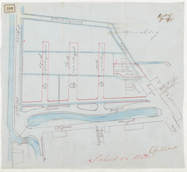 1898-289 Plattegrond met een een stratenplan tussen Spoorsingel en Walenburgerweg van C. J. v. Tussenbroek.