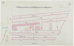 1898-292 Plattegrond met de aankoop van terrein voor een schoolbouw.