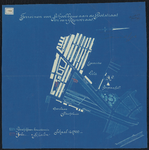 1898-293 Plattegrond (blauwdruk) met het terrein voor een school.
