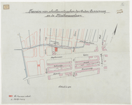 1898-318 Een calque op linnen van een terrein voor een schoolbouw tussen de Oude Binnenweg en de Mathenesserlaan.