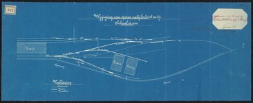 1898-322 Tekening van een wijziging van de spoorwegen die rond de loodsen 16 en 27 op het Handelsterrein lopen.