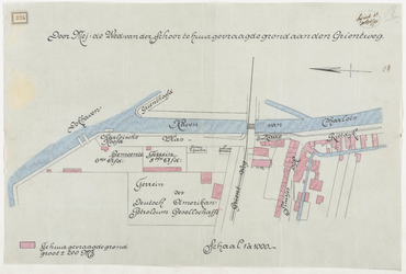1898-325 Een calque op linnen van door de weduwe van der Schoor te huur gevraagde grond van ongeveer 200 vierkante ...