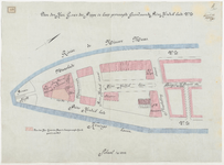 1898-327 Een calque op linnen van de door G. van der Poppe te koop gevraagde grond van ongeveer 1160 vierkante meter ...