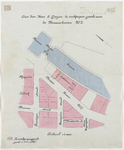 1898-340 Een calque op linnen van de aan de heer S. Gazan te verkopen grond van ongeveer 441 vierkante meter aan de ...