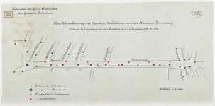 1898-353 Calque op linnen voor de verbetering van de openbare verlichting op de Nieuwe Binnenweg.