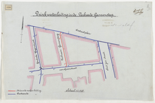 1898-359 Calque op linnen van de aanleg van de drinkwaterleiding in de Verbreede Ganzensteeg aan het Oostvestplein en ...