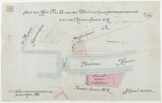 1898-366 Calque op linnen van door M. A. van der Wielen te huur gevraagde grond aan de Nassauhaven zuidoostelijke zijde ...