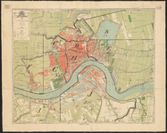 1898-47 Kaart van de Gemeente Rotterdam met de verdeling in wijken en opgave van het aantal brandkranen.