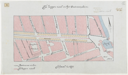 1898-63 Plattegrond van een aan te leggen riool in het Oostvestplein.