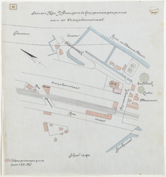 1898-92 Plattegrond met door de heer J. Breugem te koop gevraagde grond aan de Oranjeboomstraat.