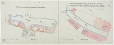 1899-116 Calque op linnen betreffende: overname van grond tussen de Middenkous en de West- en de Oostkousdijk van J.I. ...