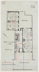 1899-148 Calque op linnen van te maken veranderingen aan de school a/d. Eerste Lombardstraat.